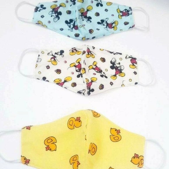 3x HANDMADE duck animal mickey mouse FACE COVER MASK New - Picture 3 of 15